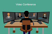 business people, video conferencing