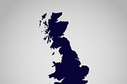 United Kingdom, map, vector 