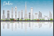 Dubai Skyline with Gray Buildings
