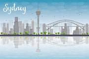 Sydney Skyline with Gray Buildings