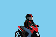 3D Motorbiker with Motorcycle