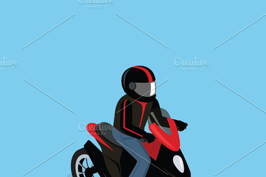 3D Motorbiker with Motorcycle in Objects - product preview 8