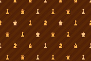 Beige chess icons on brown 
