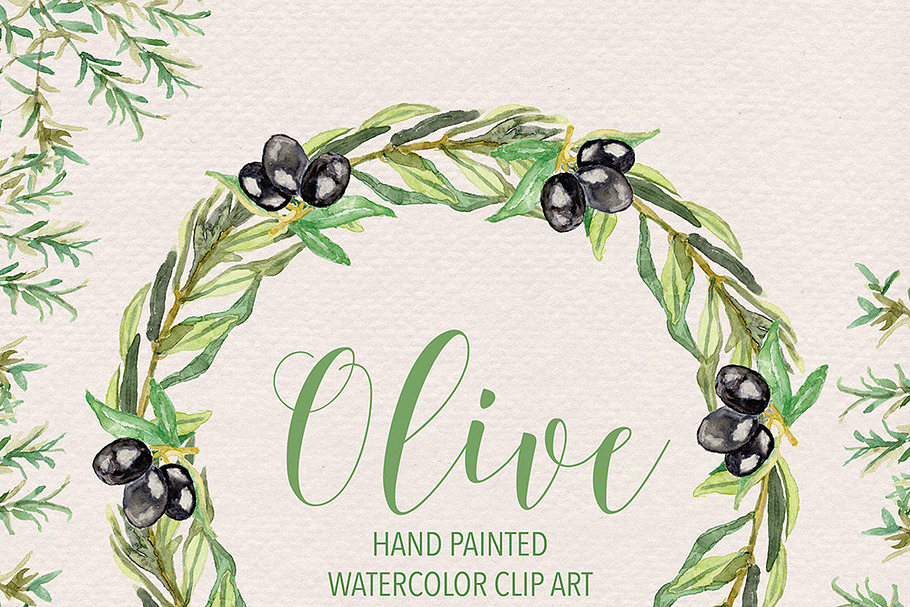 Watercolor olive 