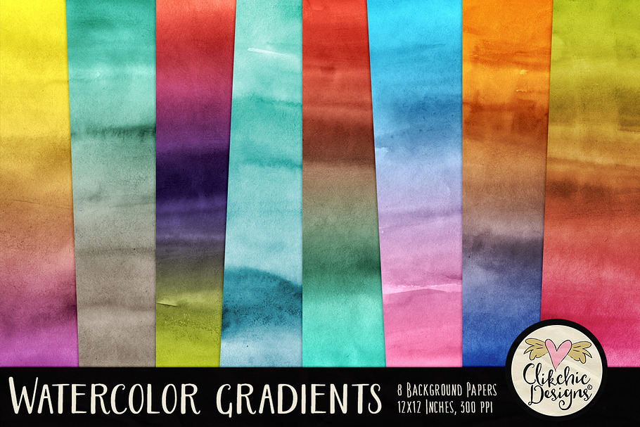 Watercolor Gradients Texture Pack in Textures - product preview 8