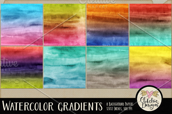 Watercolor Gradients Texture Pack in Textures - product preview 1