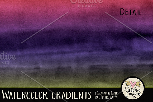 Watercolor Gradients Texture Pack in Textures - product preview 3