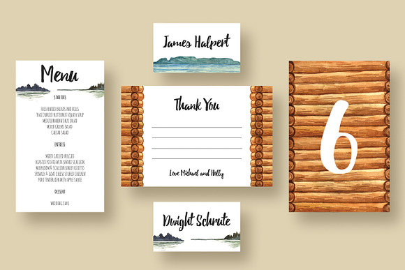 Cabin at the Lake Wedding Suite in Wedding Templates - product preview 3