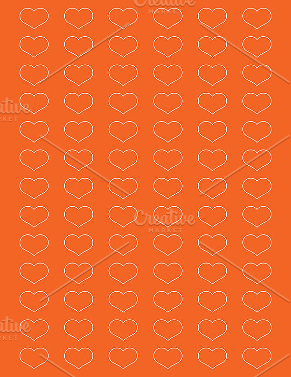 Orange Love Digital Paper Patterns in Patterns - product preview 4