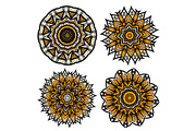 Abstract floral circular patterns