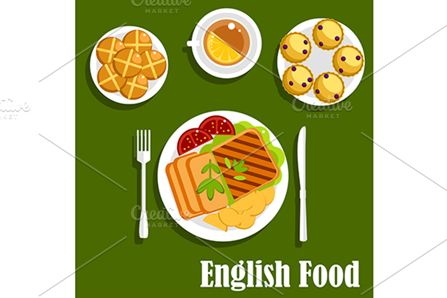 Lunch of british cuisine in Graphics - product preview 8