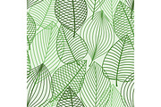 Green foliage seamless pattern