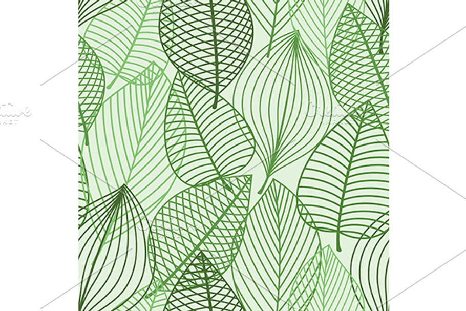 Green foliage seamless pattern in Patterns - product preview 8