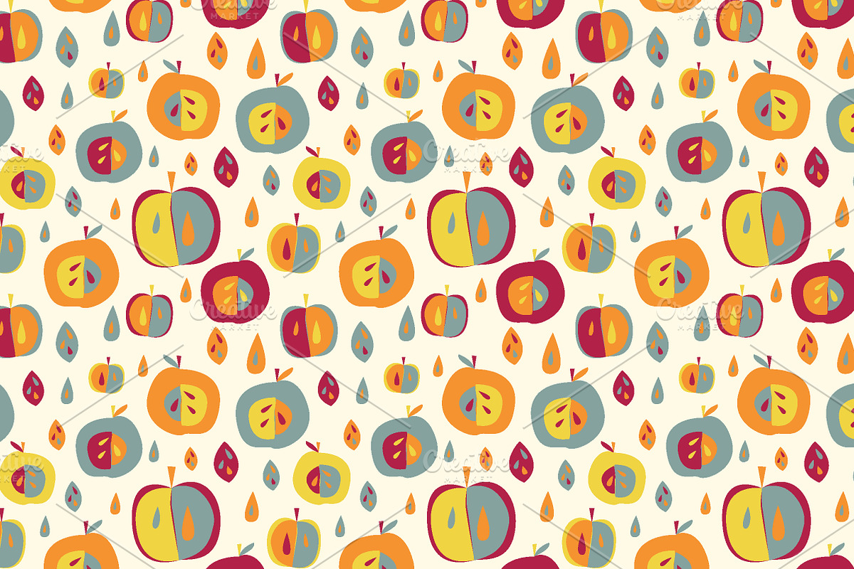Apple and pear seamless pattern. in Patterns - product preview 8