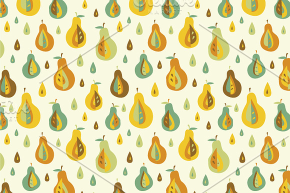 Apple and pear seamless pattern. in Patterns - product preview 1