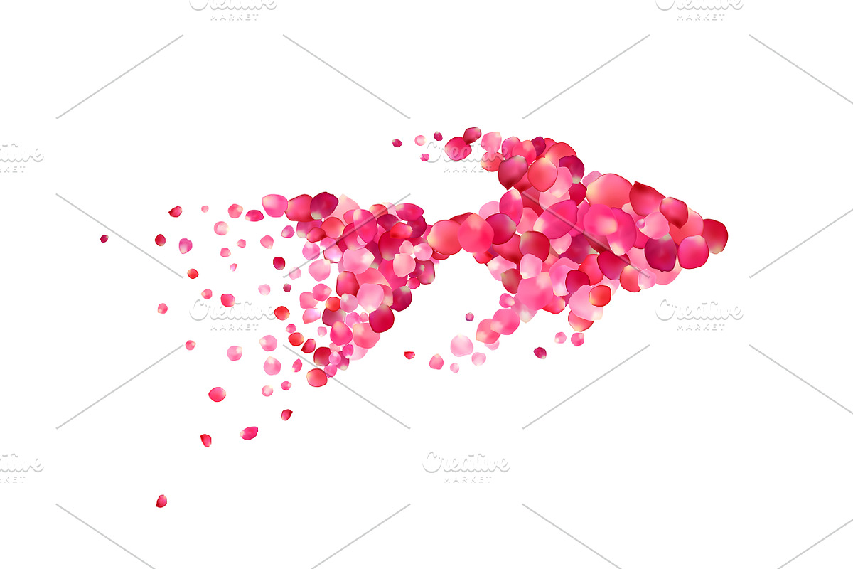 Goldfish of pink rose petals. Vector in Objects - product preview 8