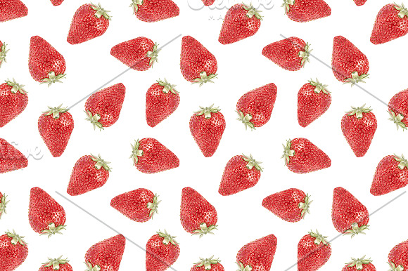 Watercolor strawberry set in Patterns - product preview 1