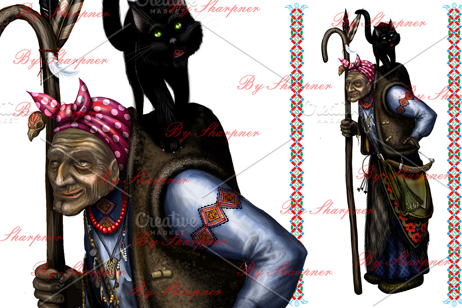 Old Baba Jaga in Illustrations - product preview 8