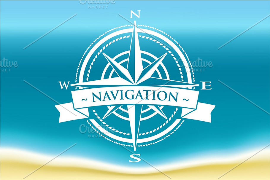 Vector Compass Rose Navigation Logo in Logo Icons - product preview 8