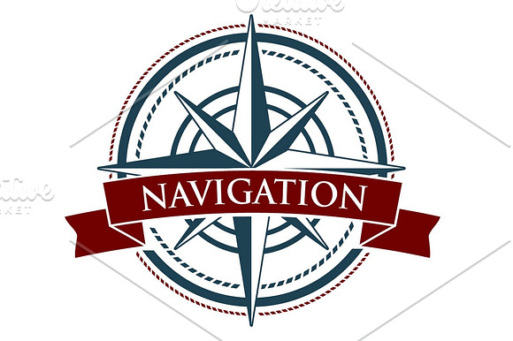 Vector Compass Rose Navigation Logo in Logo Icons - product preview 1
