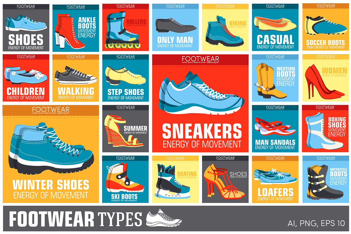 collection set of shoe wear - Vector in Illustrations - product preview 8
