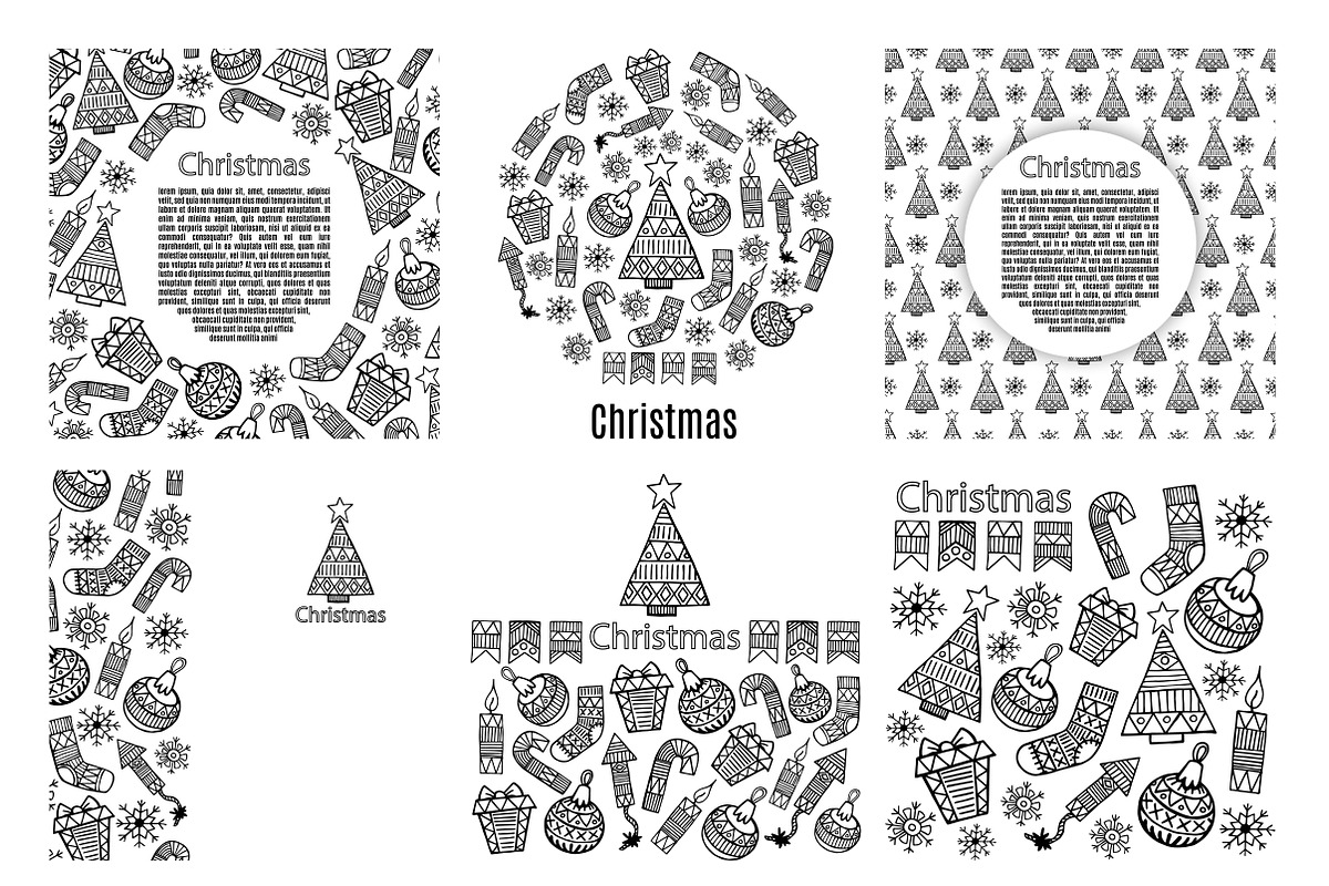Christmas sketch design in Illustrations - product preview 8