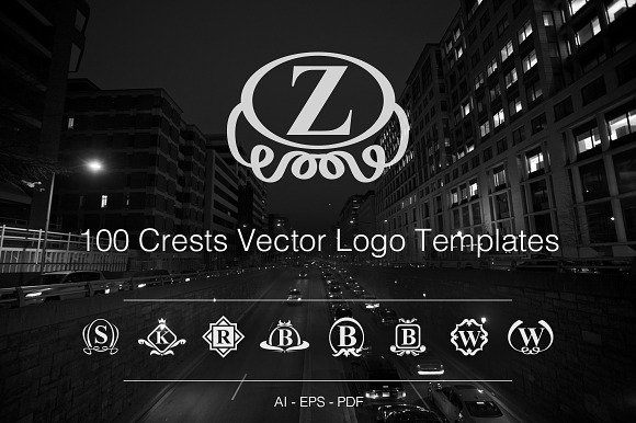 100 Crests Vector Logo Templates in Logo Templates - product preview 1