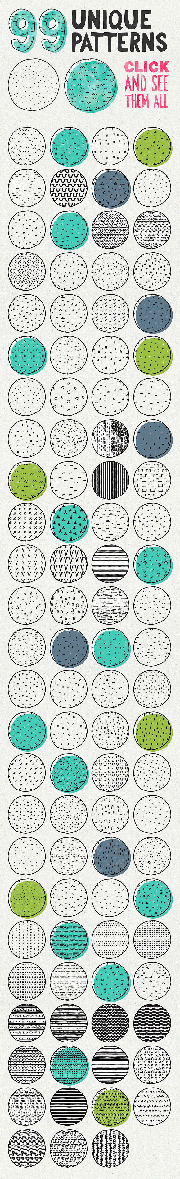 HandSketched Seampless Patterns II. in Patterns - product preview 1