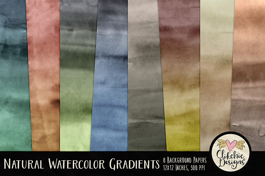 Natural Watercolor Gradient Textures in Textures - product preview 8