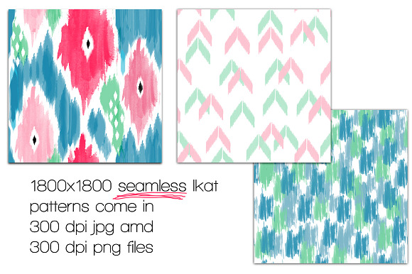 Three Seamless Ikat Patterns in Patterns - product preview 1