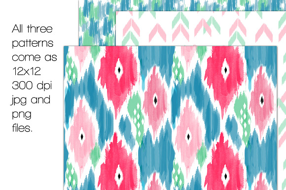 Three Seamless Ikat Patterns in Patterns - product preview 2