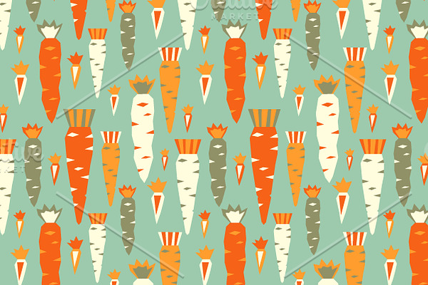 Tomatos and carrots patterns.