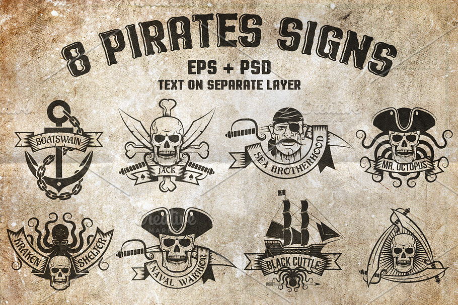 8 Pirates Signs in Logo Templates - product preview 8