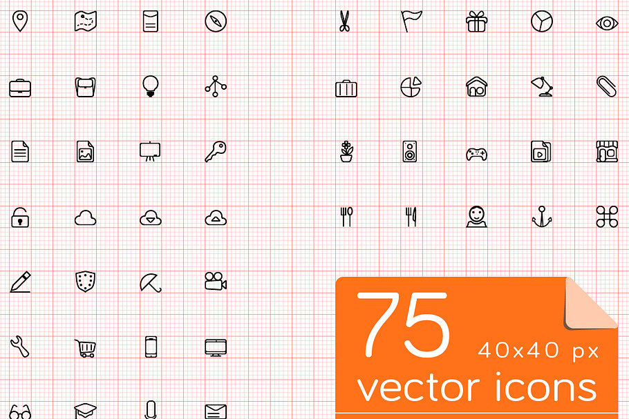 75 40x40 px VECTOR ICONS
