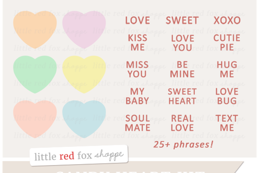 Candy Heart Kit Clipart