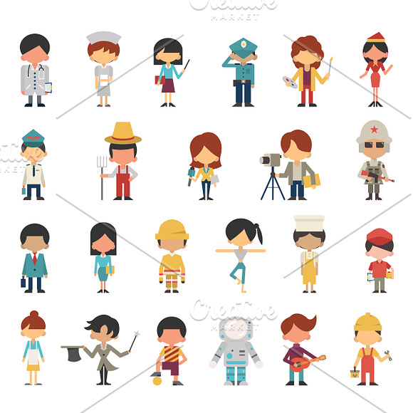 Kids in various professions in Illustrations - product preview 1