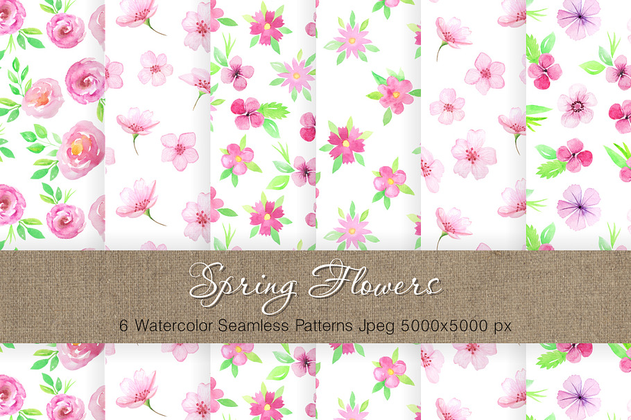 Watercolor Floral Patterns Vol.2 in Patterns - product preview 8