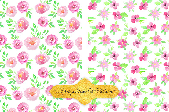 Watercolor Floral Patterns Vol.2 in Patterns - product preview 1
