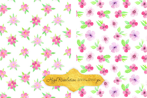 Watercolor Floral Patterns Vol.2 in Patterns - product preview 2