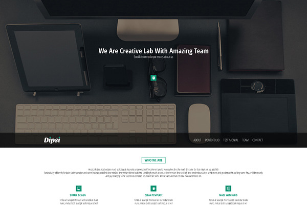 Creative One-Page PSD Template