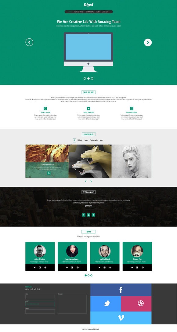 Creative One-Page PSD Template in Landing Page Templates - product preview 1