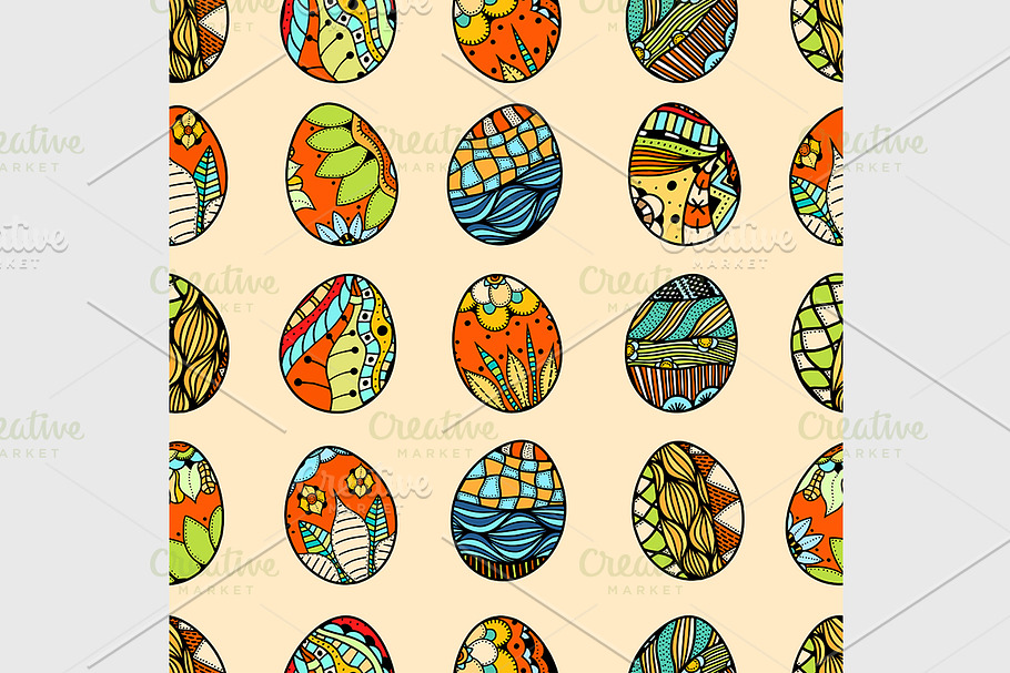 pattern with Easter eggs in Graphics - product preview 8