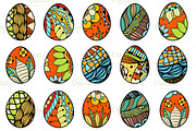 Hand drawn easter eggs