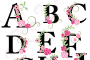 Floral Letter Clipart A to I AMB-932