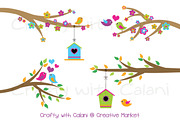 Love Bird and Flower in Candy Color