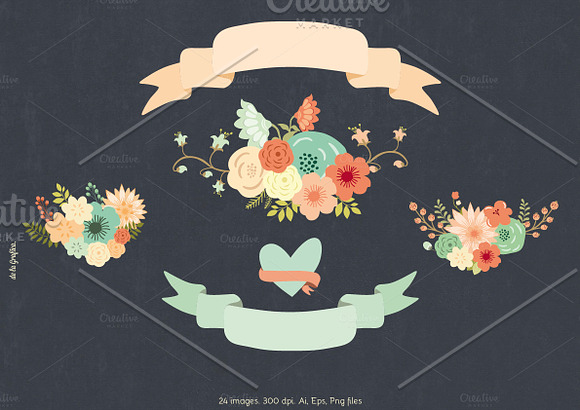 Chalkboard Wreaths Collection in Illustrations - product preview 3