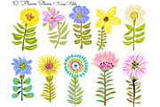 10 Flower Stems by Karen Fields