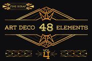 48 Hand Drawn Art Deco Elements Vol4