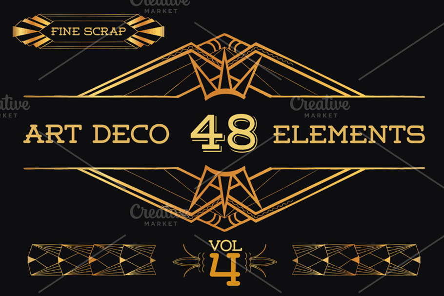 48 Hand Drawn Art Deco Elements Vol4 in Illustrations - product preview 8