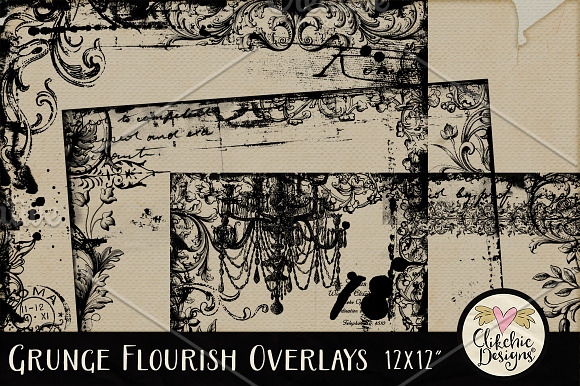 Grunge Flourish Overlays in Textures - product preview 2